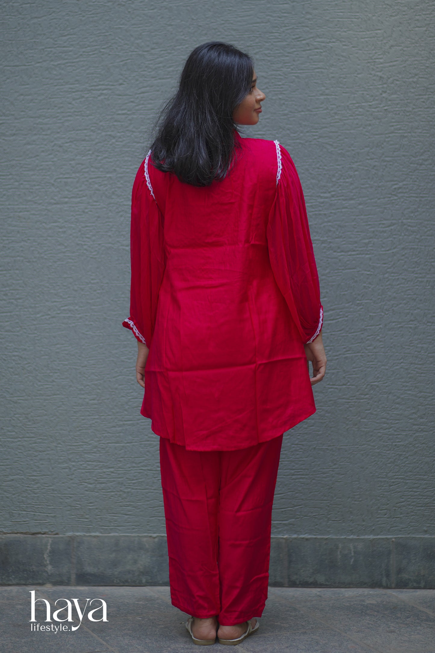Haya Rani Pink Hand Worked Vatican Silk Co-Ord Set