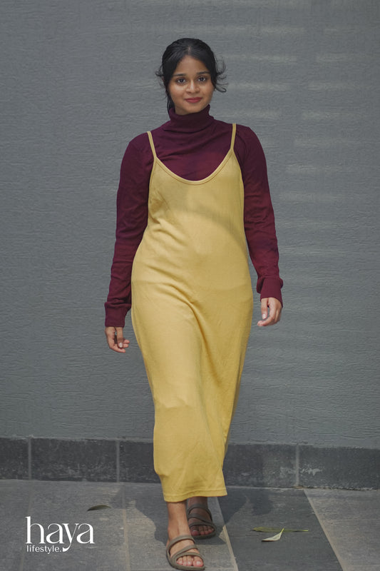 Haya Western High Neck Full Sleeve Tees with Knitted Gown